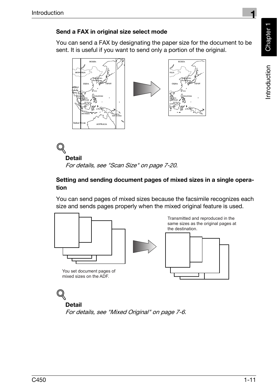 Send a fax in original size select mode | Konica Minolta FK-502 User Manual | Page 20 / 450