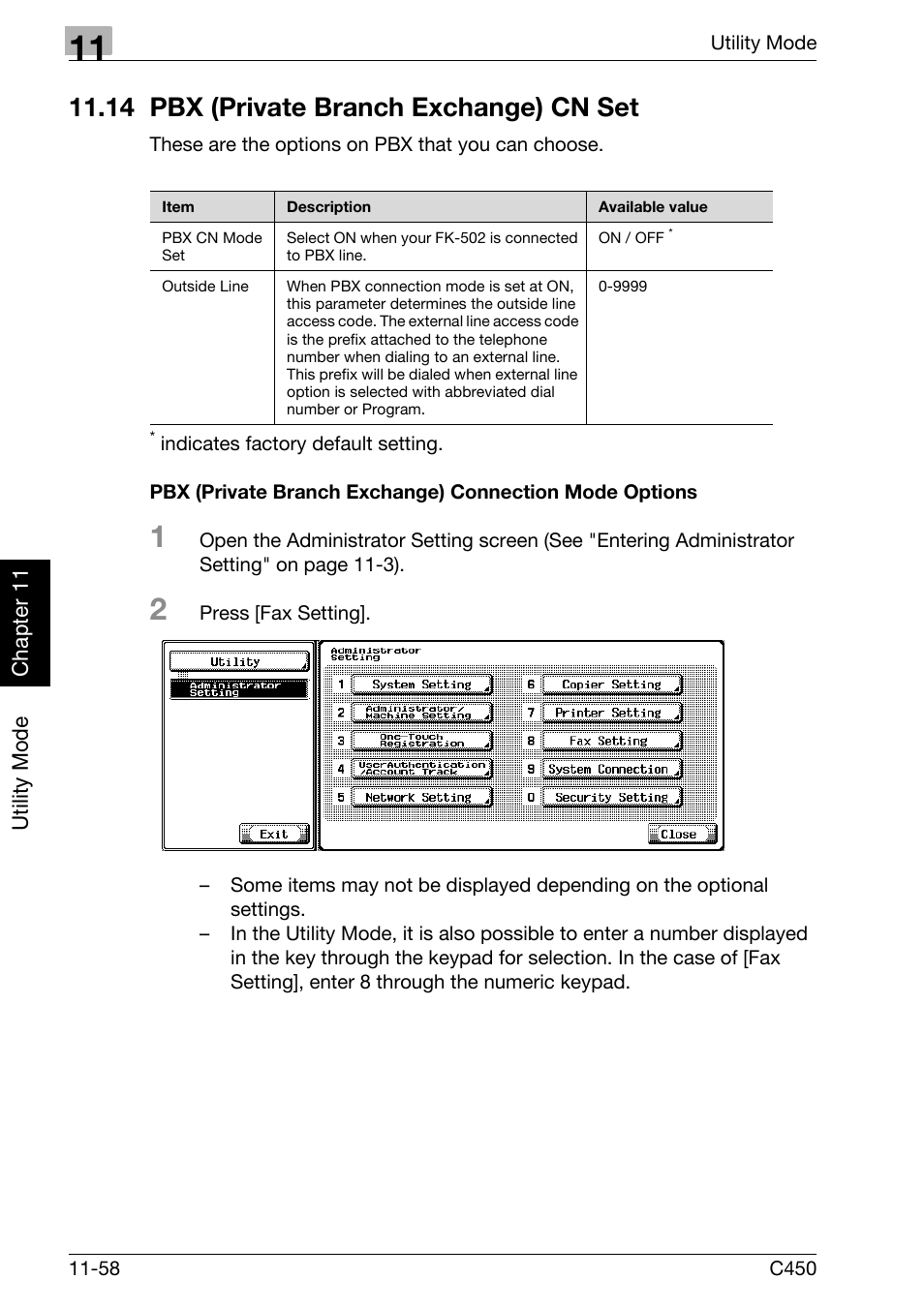 14 pbx (private branch exchange) cn set, 14 pbx (private branch exchange) cn set -58 | Konica Minolta FK-502 User Manual | Page 317 / 450