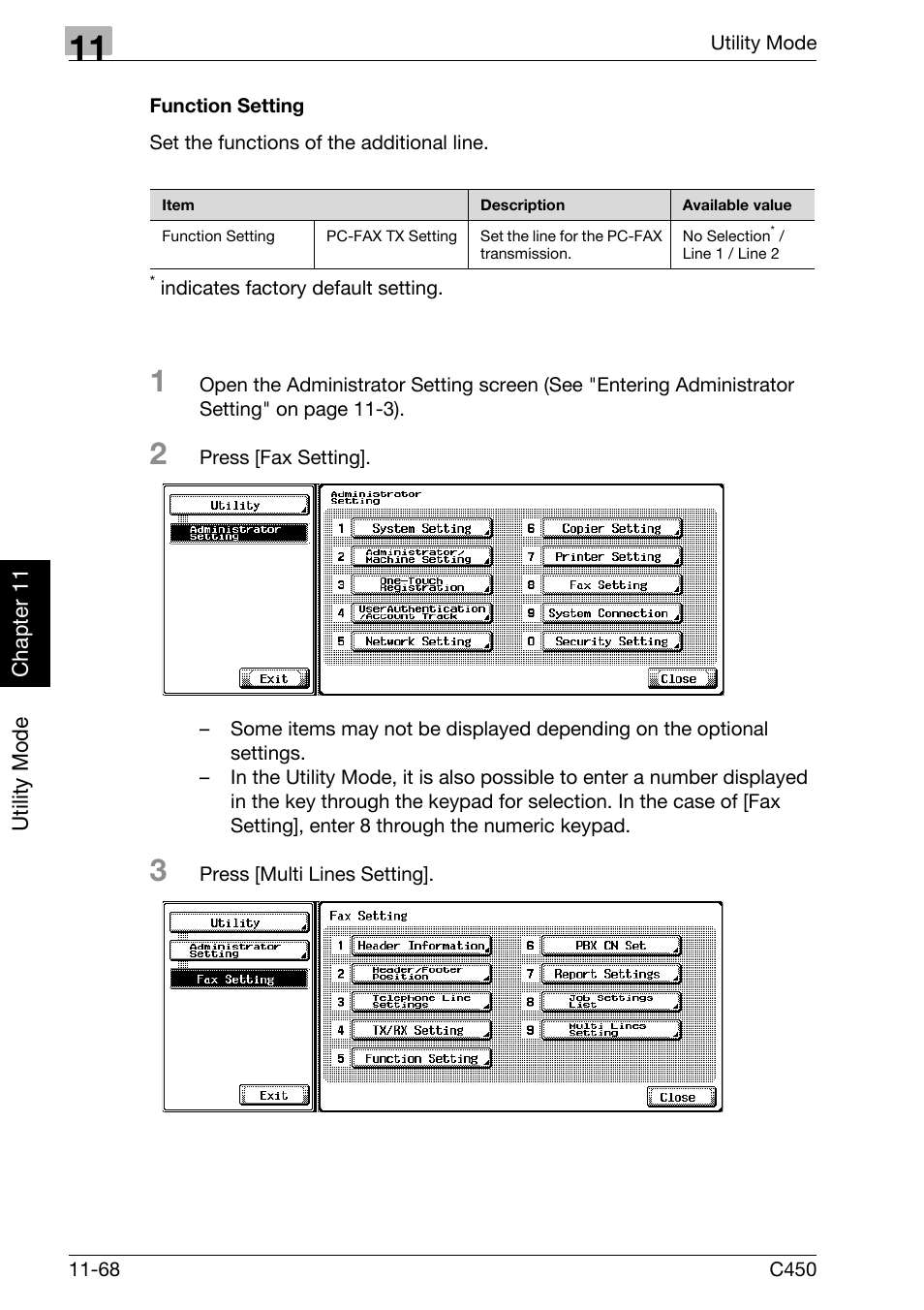 Function setting | Konica Minolta FK-502 User Manual | Page 327 / 450