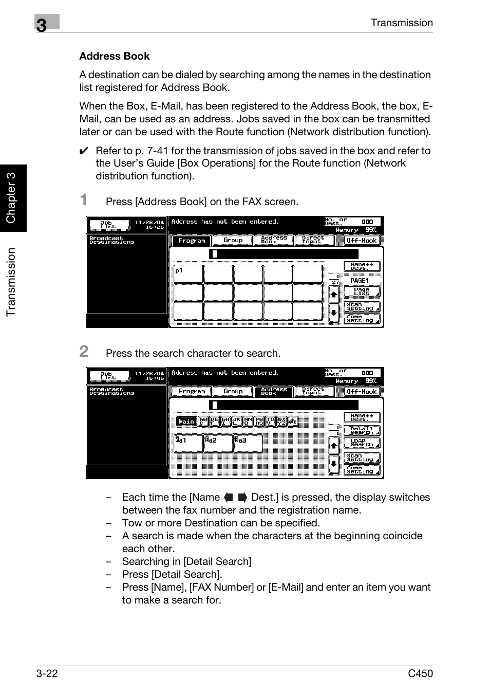 Address book | Konica Minolta FK-502 User Manual | Page 77 / 450