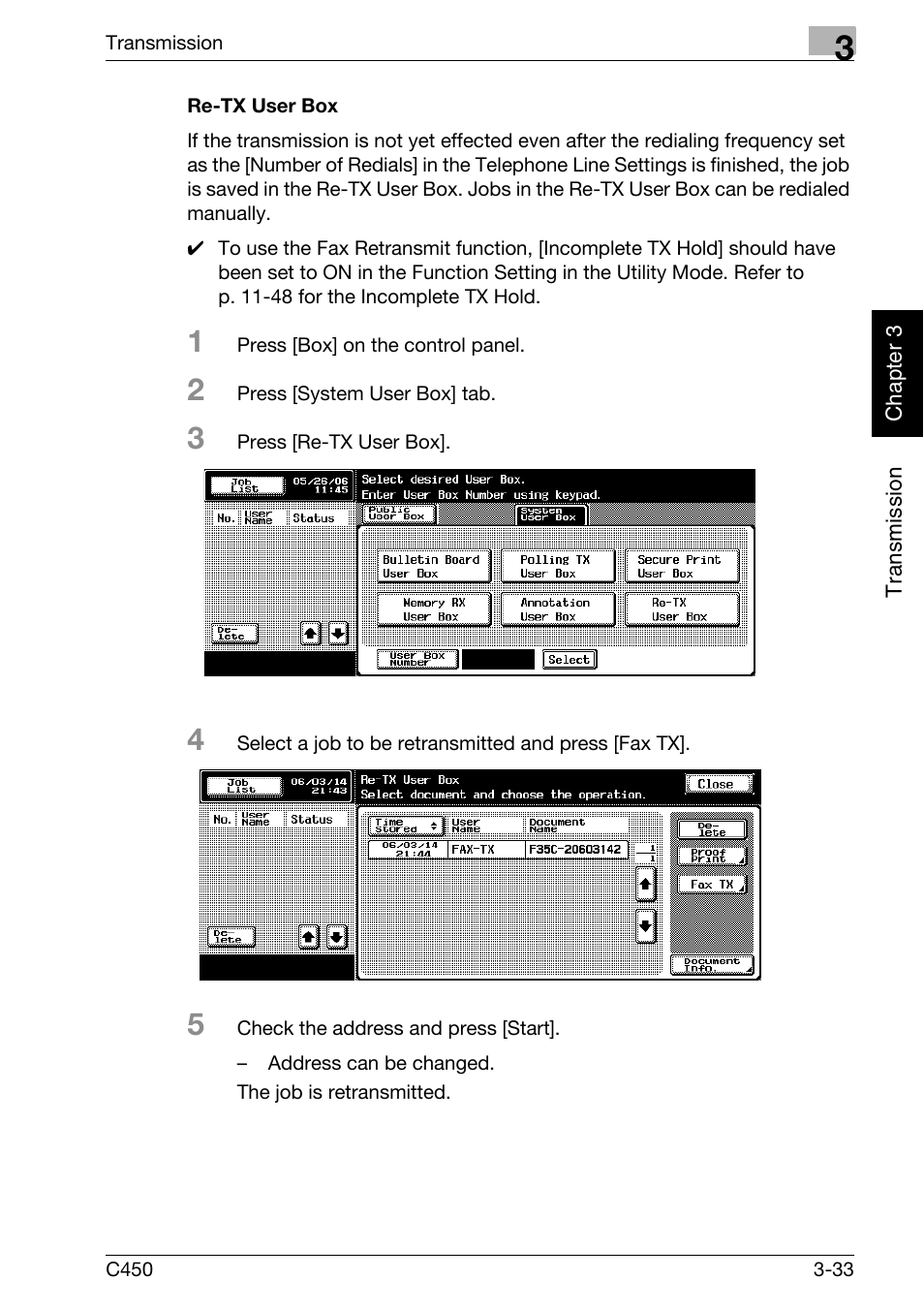 Re-tx user box | Konica Minolta FK-502 User Manual | Page 88 / 450