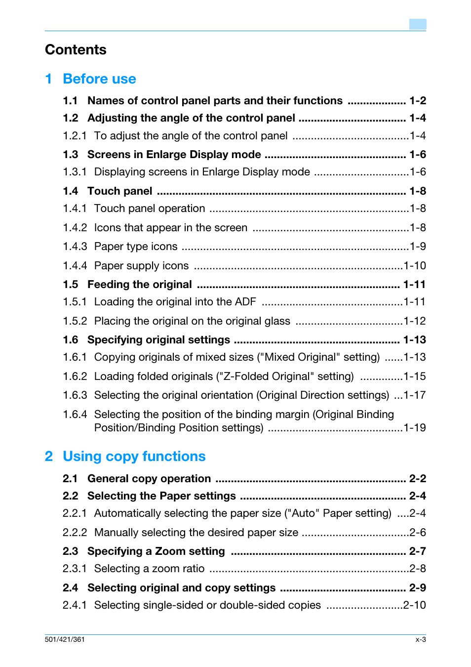 Konica Minolta bizhub 421 User Manual | Page 4 / 103
