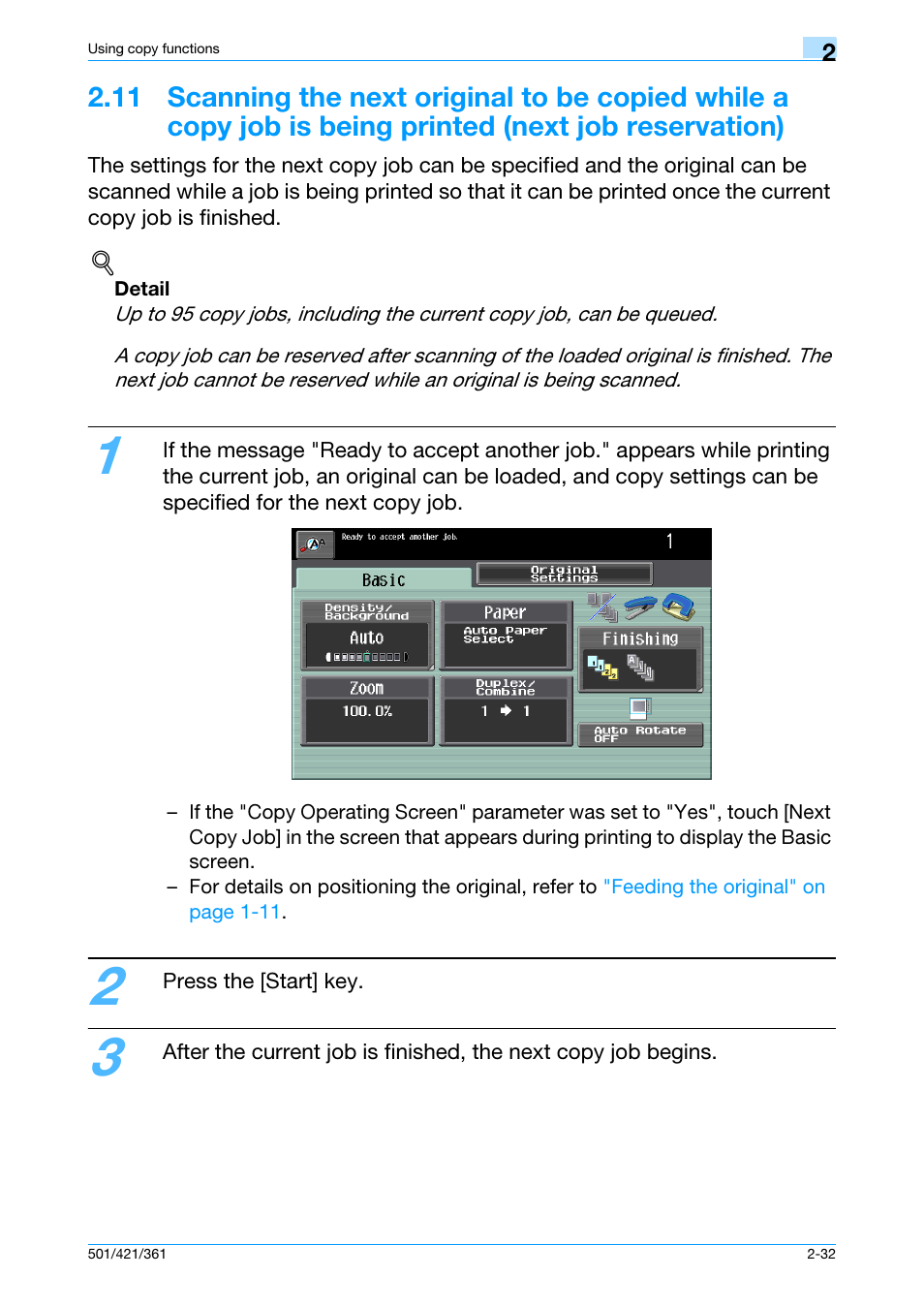 Printed (next job reservation) -32 | Konica Minolta bizhub 421 User Manual | Page 59 / 103