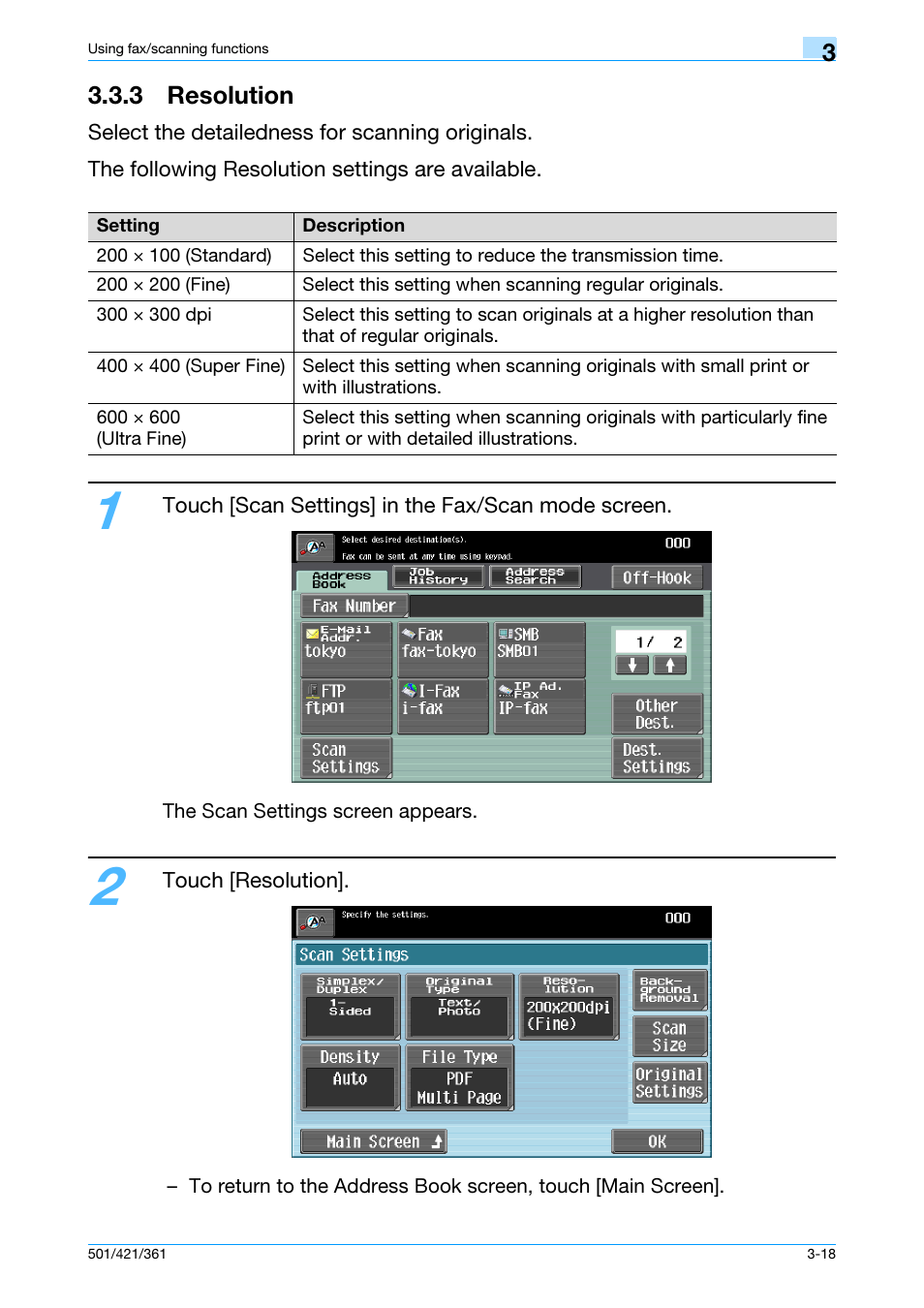 3 resolution, 3 resolution -18 | Konica Minolta bizhub 421 User Manual | Page 80 / 103