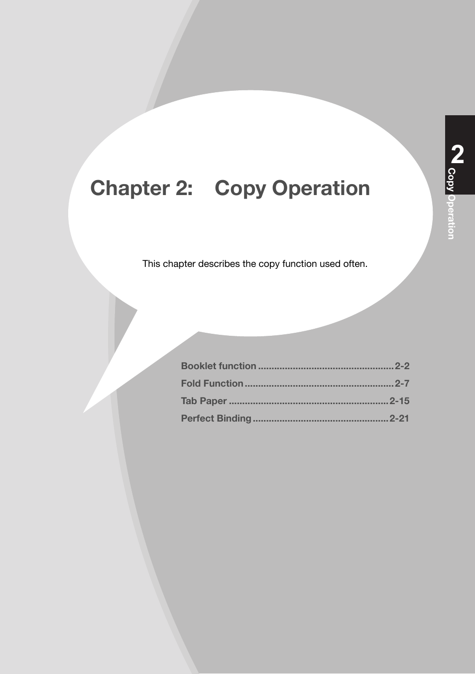 Chapter 2: copy operation, Chapter 2:copy operation -1 | Konica Minolta bizhub PRO 1200 User Manual | Page 35 / 134