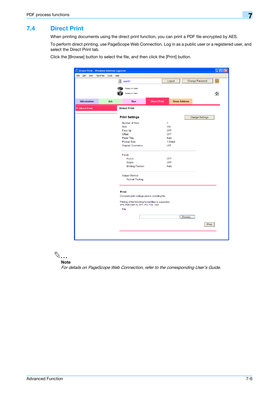 4 direct print, Direct print -6 | Konica Minolta bizhub 751 User Manual | Page 60 / 84