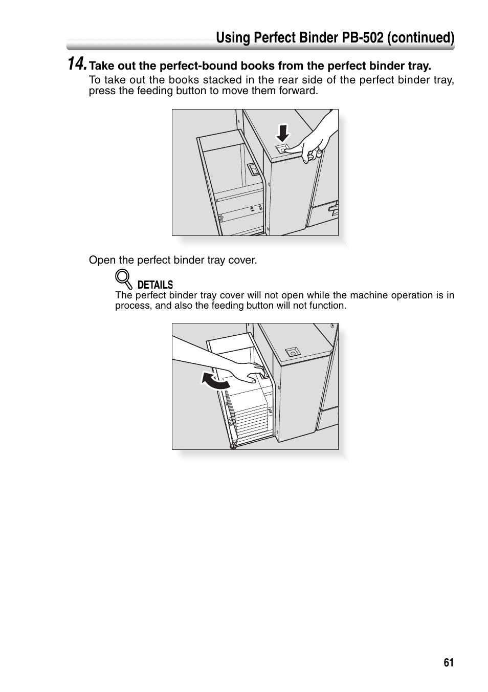 Using perfect binder pb-502 (continued) | Konica Minolta bizhub PRO 1050P User Manual | Page 65 / 88