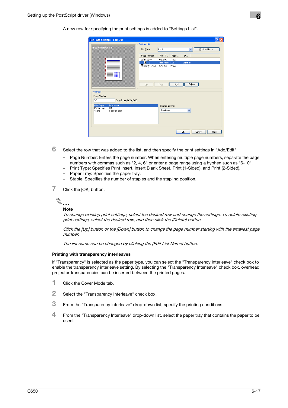 Printing with transparency interleaves, Printing with transparency interleaves -17 | Konica Minolta bizhub C650 User Manual | Page 148 / 303