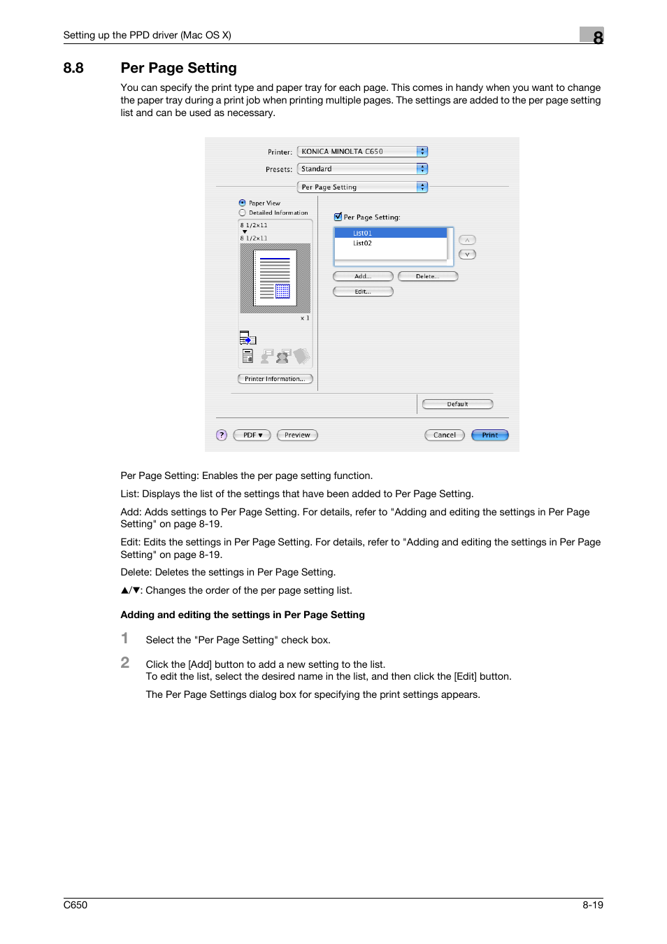 8 per page setting | Konica Minolta bizhub C650 User Manual | Page 195 / 303