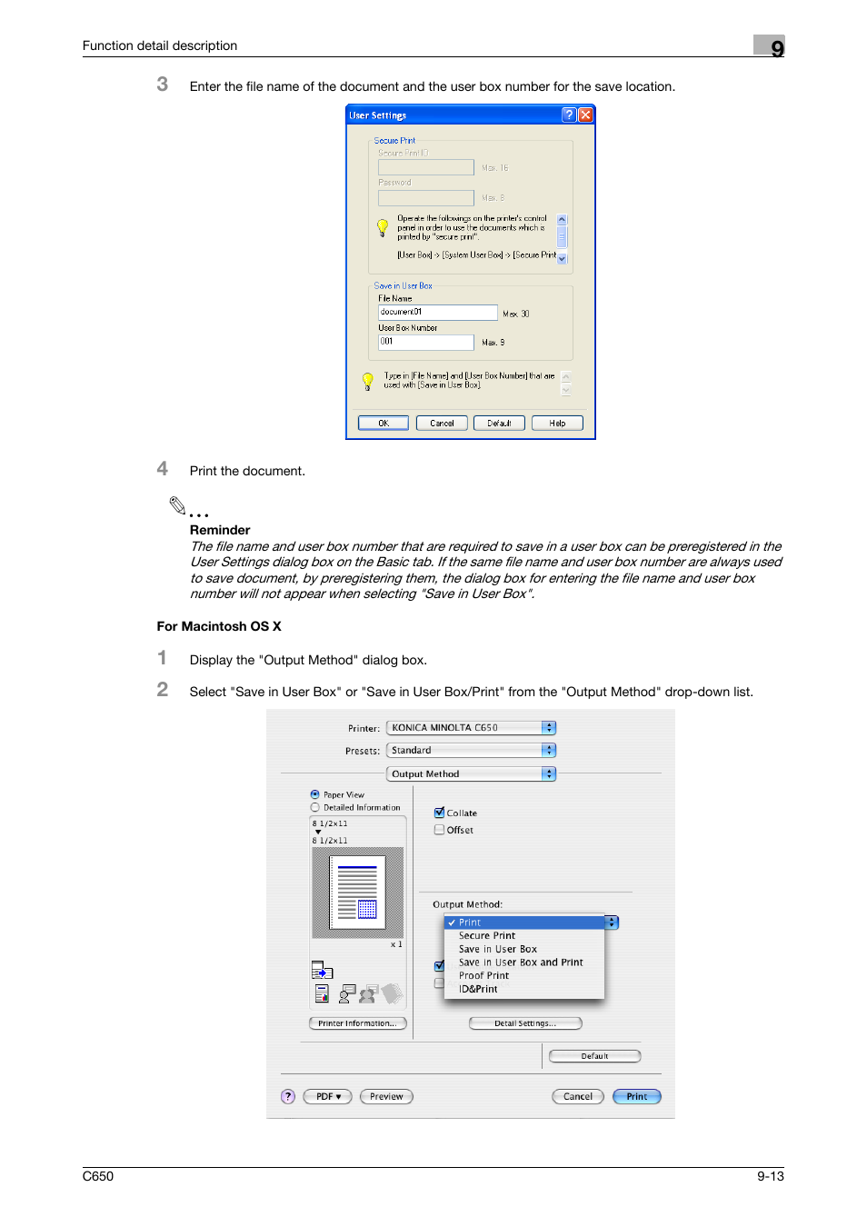 For macintosh os x, For macintosh os x -13 | Konica Minolta bizhub C650 User Manual | Page 218 / 303