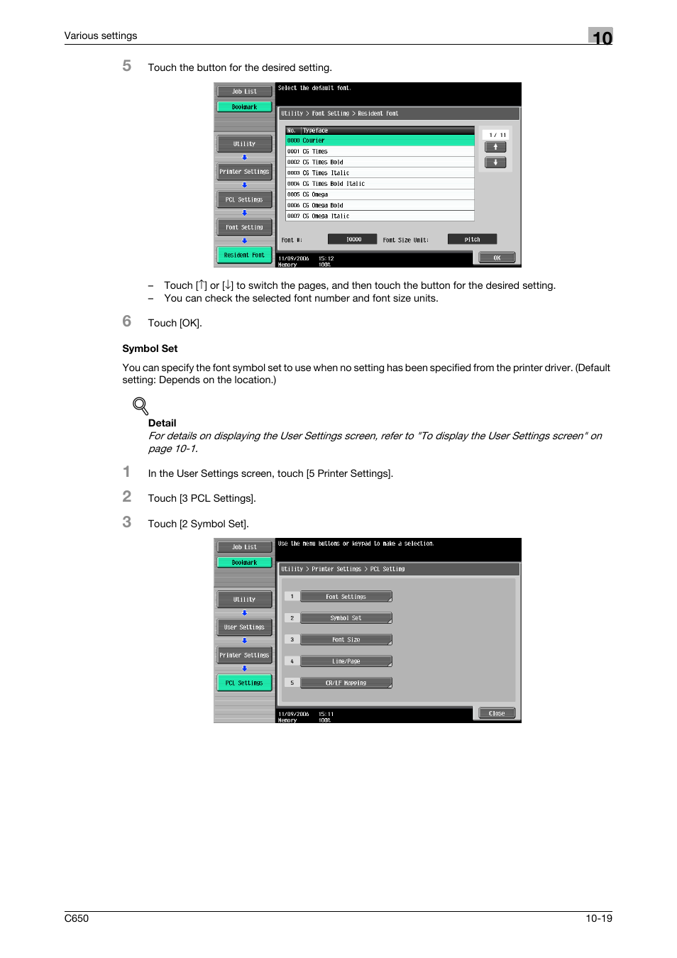 Symbol set, Symbol set -19 | Konica Minolta bizhub C650 User Manual | Page 263 / 303