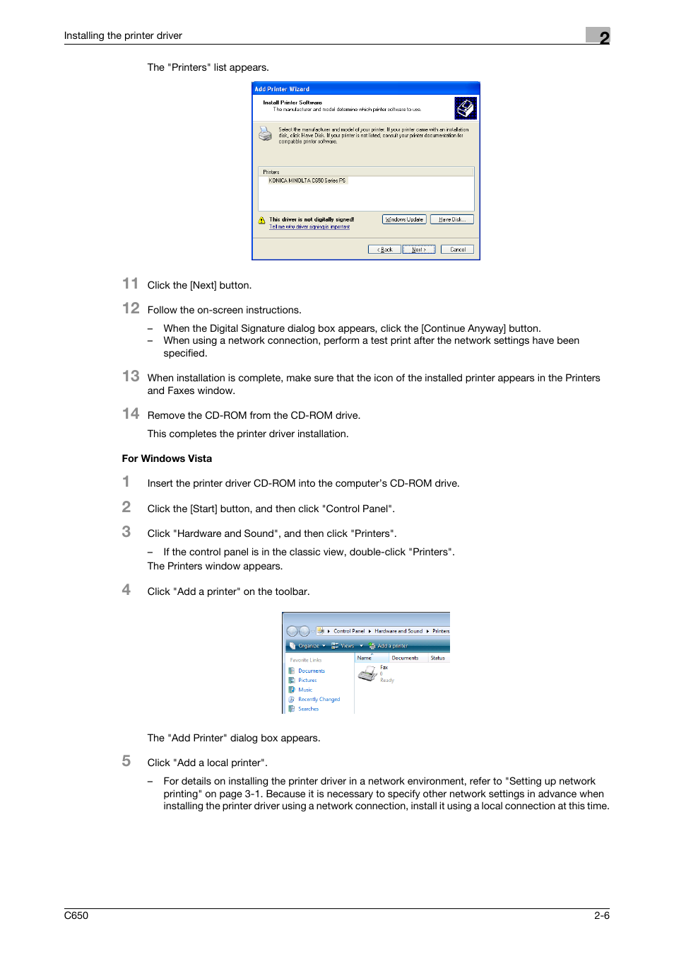 For windows vista, For windows vista -6 | Konica Minolta bizhub C650 User Manual | Page 35 / 303