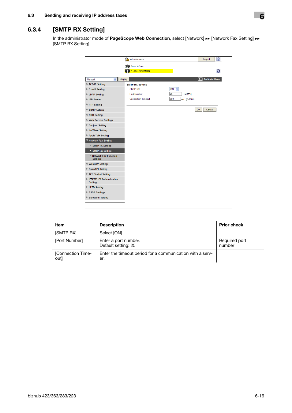 4 [smtp rx setting, Smtp rx setting] -16, Smtp rx setting | Konica Minolta BIZHUB 223 User Manual | Page 109 / 371