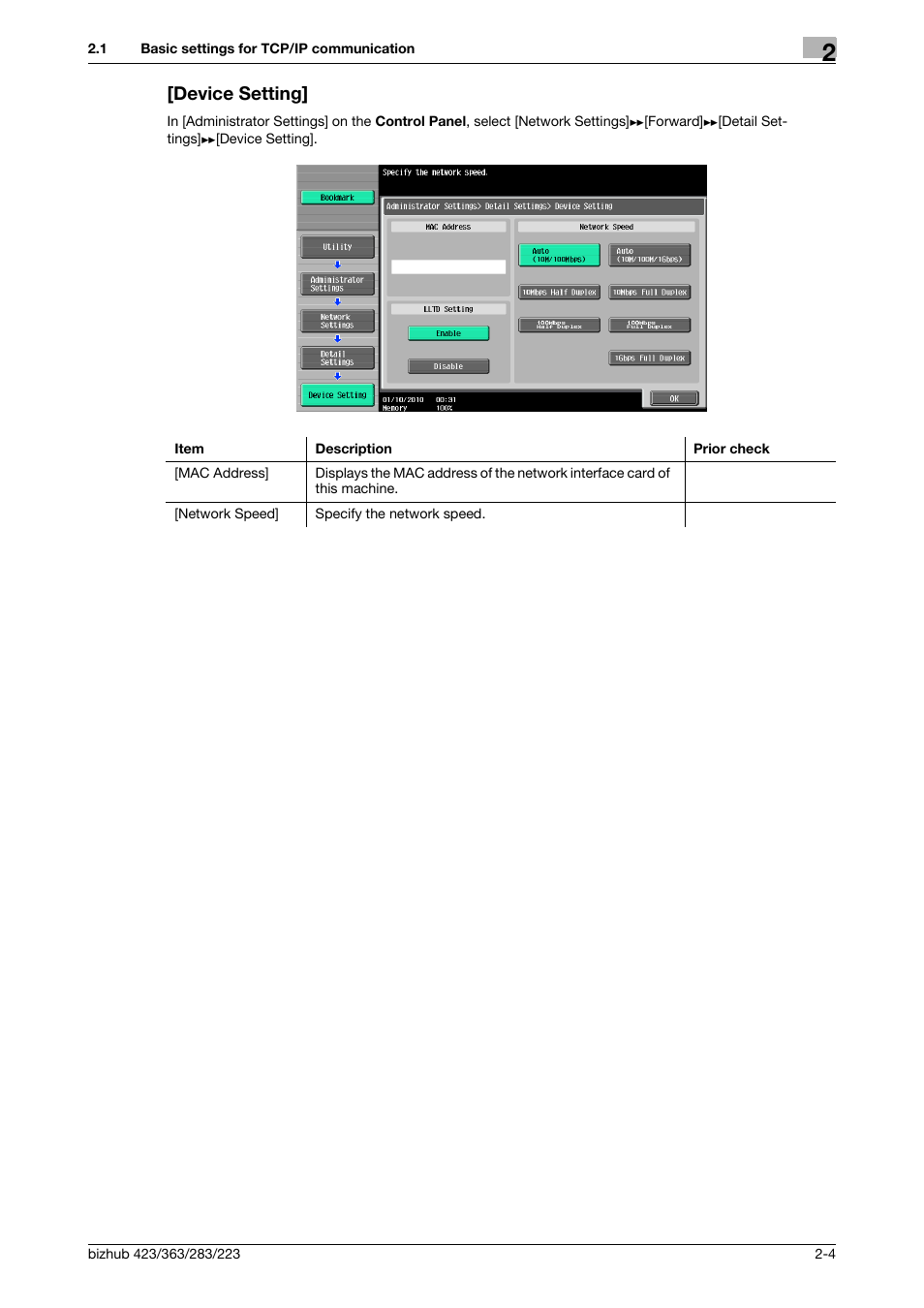 Device setting, Device setting] -4 | Konica Minolta BIZHUB 223 User Manual | Page 22 / 371