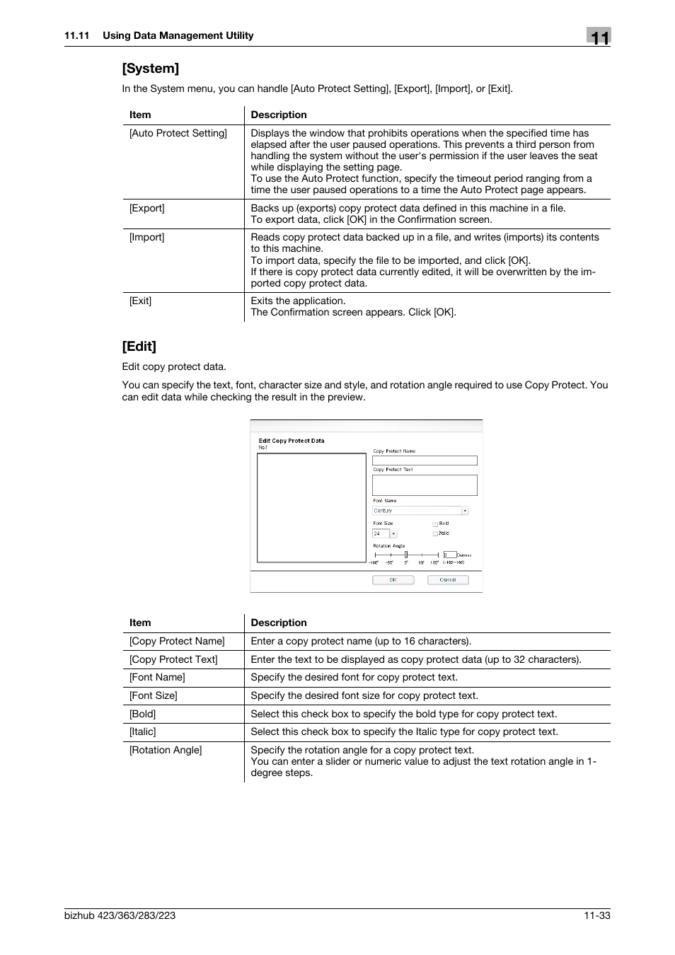 System, Edit, System] -33 [edit] -33 | Konica Minolta BIZHUB 223 User Manual | Page 266 / 371