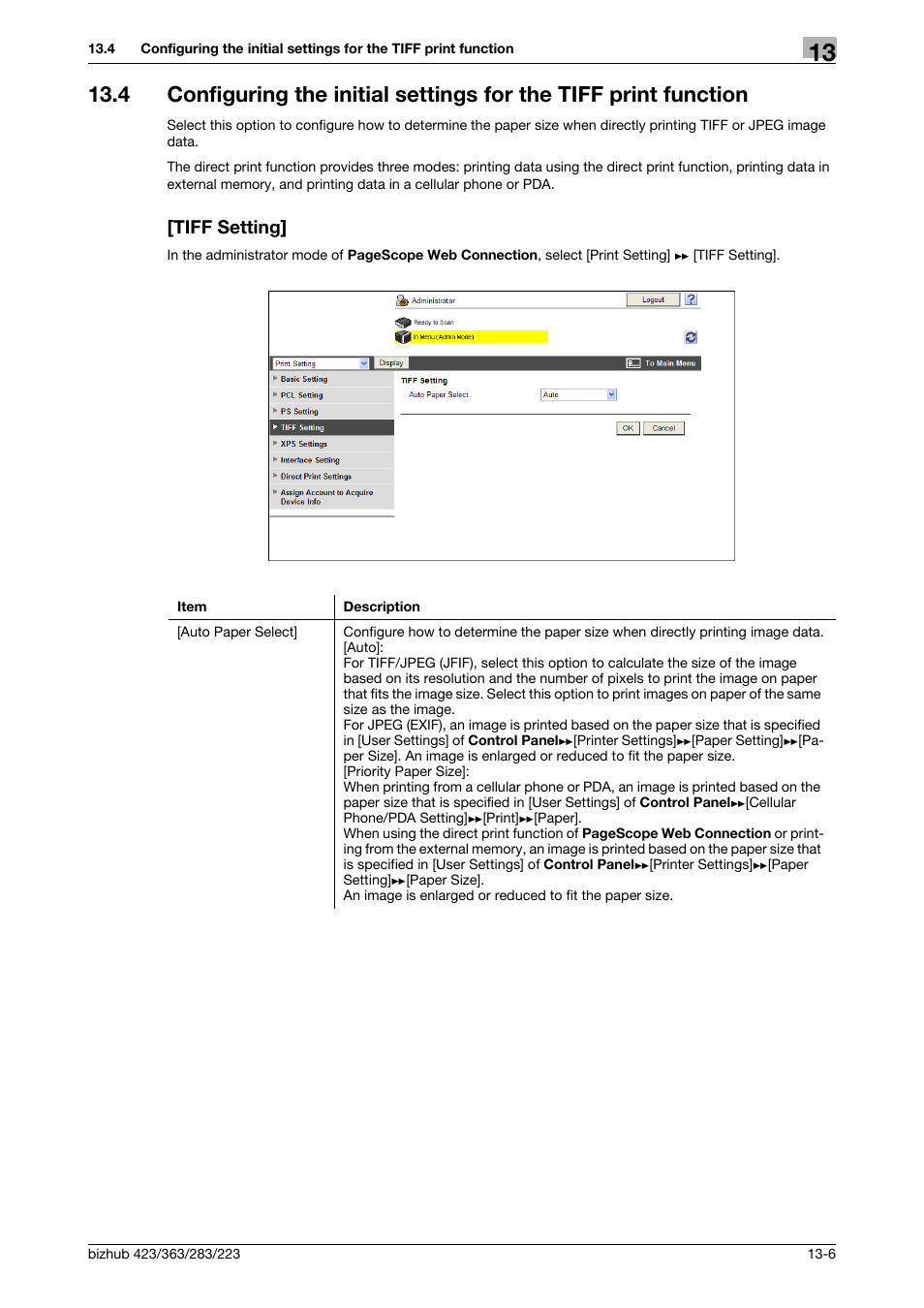 Tiff setting | Konica Minolta BIZHUB 223 User Manual | Page 295 / 371