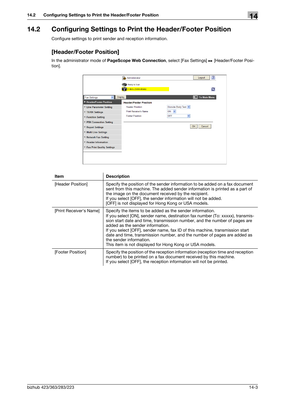 Header/footer position | Konica Minolta BIZHUB 223 User Manual | Page 302 / 371