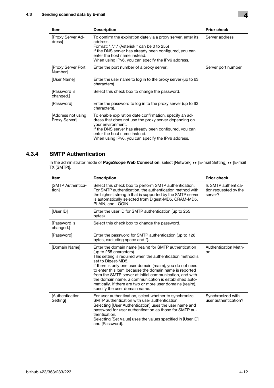 4 smtp authentication, Smtp authentication -12, Smtp authenti | Cation | Konica Minolta BIZHUB 223 User Manual | Page 49 / 371