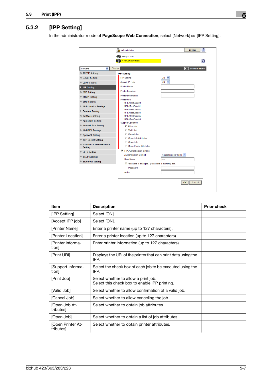 2 [ipp setting, Ipp setting] -7, Ipp setting | Konica Minolta BIZHUB 223 User Manual | Page 79 / 371