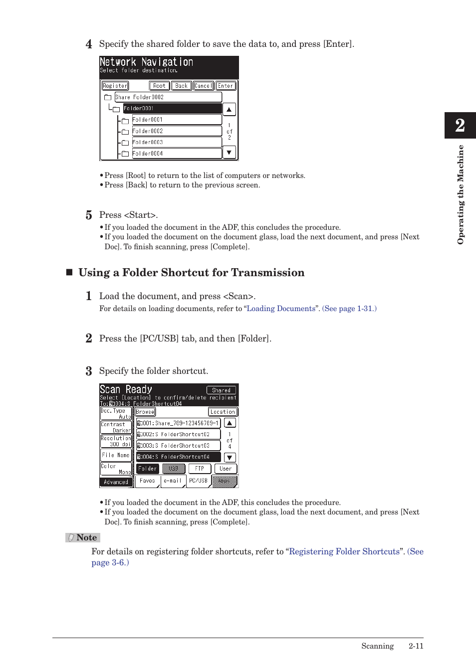 Using a folder shortcut for transmission | Konica Minolta bizhub 25 User Manual | Page 64 / 122