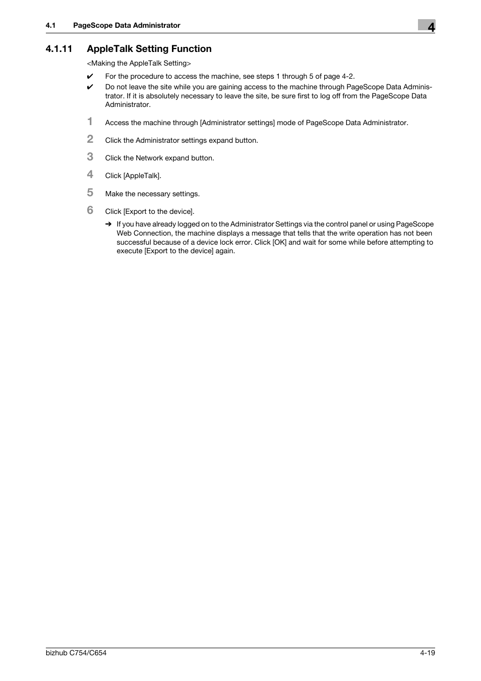 11 appletalk setting function, Appletalk setting function -19 | Konica Minolta bizhub C754 User Manual | Page 177 / 195