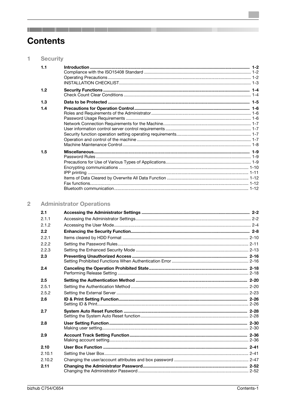 Konica Minolta bizhub C754 User Manual | Page 2 / 195