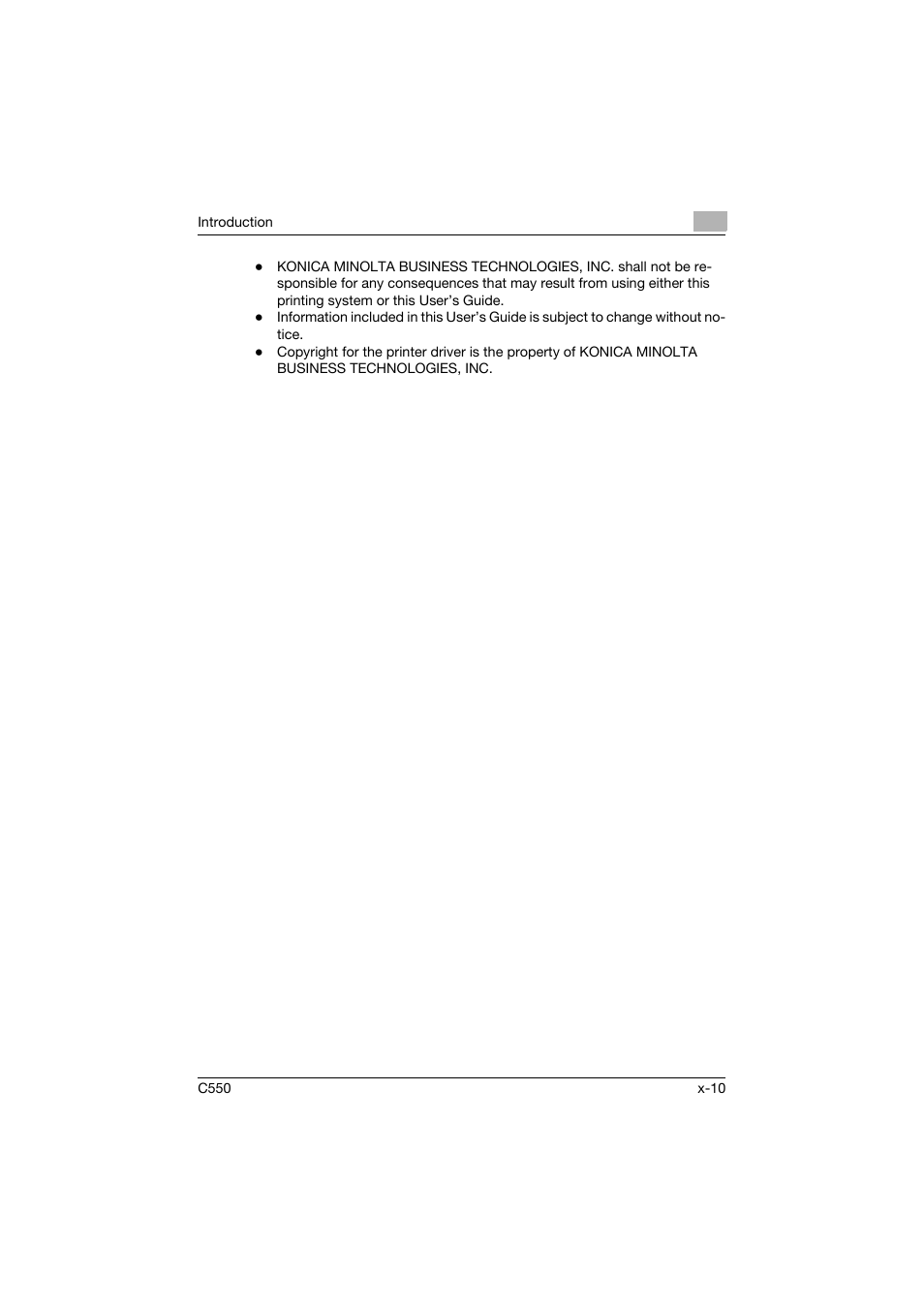 Konica Minolta bizhub C550 User Manual | Page 11 / 243