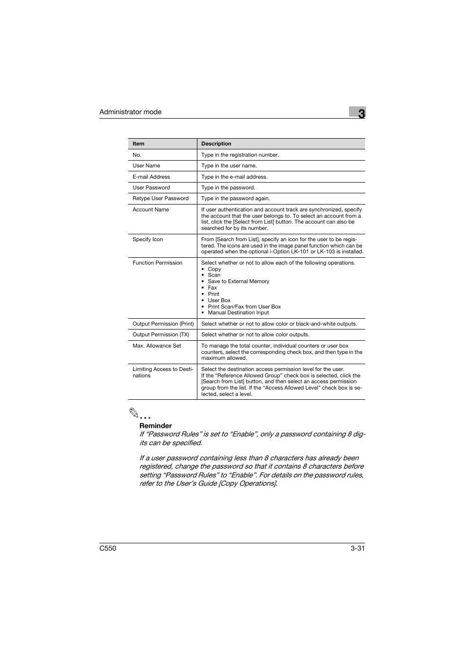 Konica Minolta bizhub C550 User Manual | Page 138 / 243