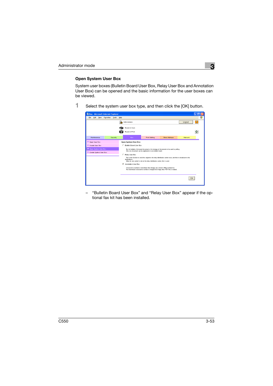 Open system user box, Open system user box -53 | Konica Minolta bizhub C550 User Manual | Page 160 / 243