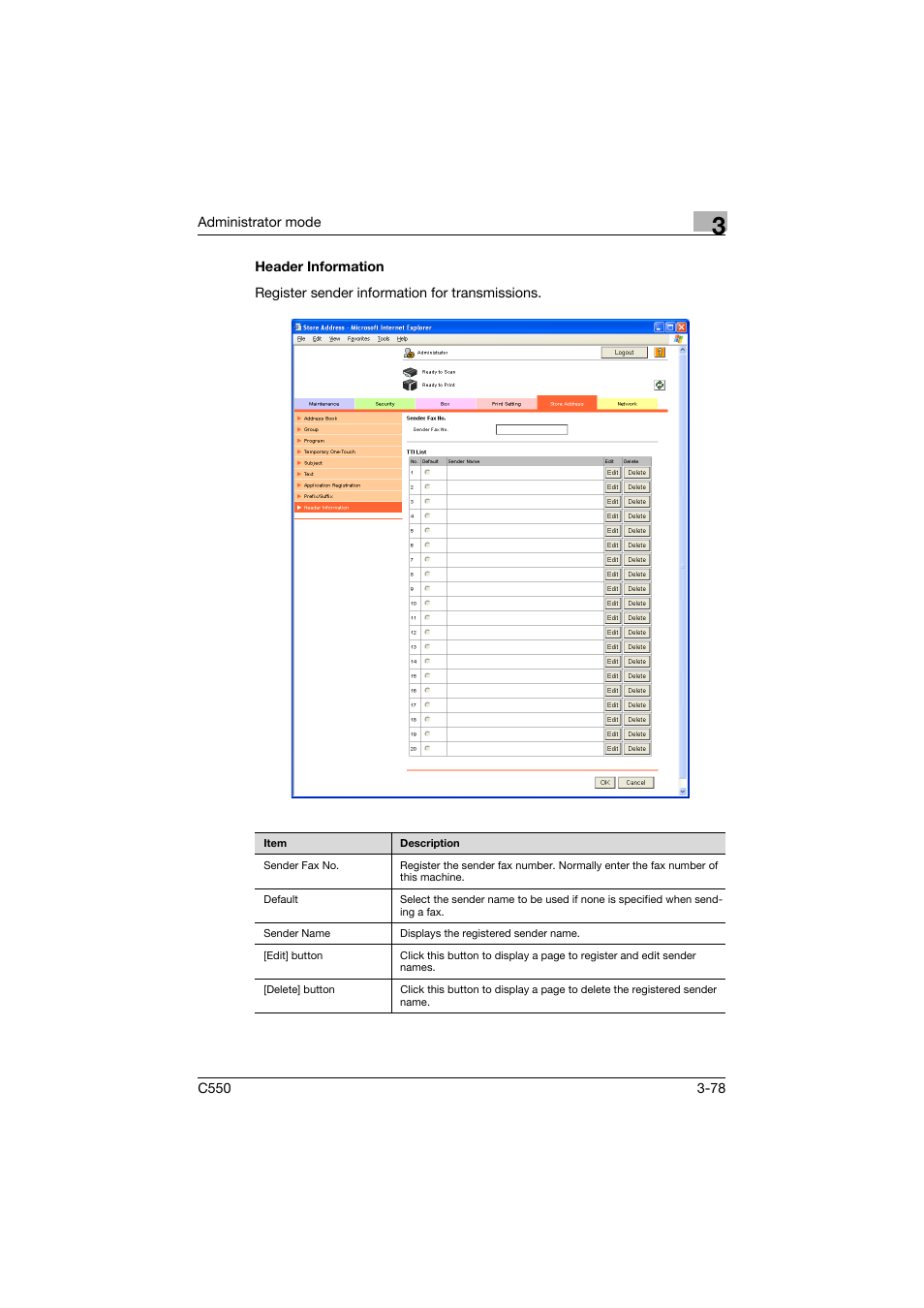 Header information, Header information -78 | Konica Minolta bizhub C550 User Manual | Page 185 / 243