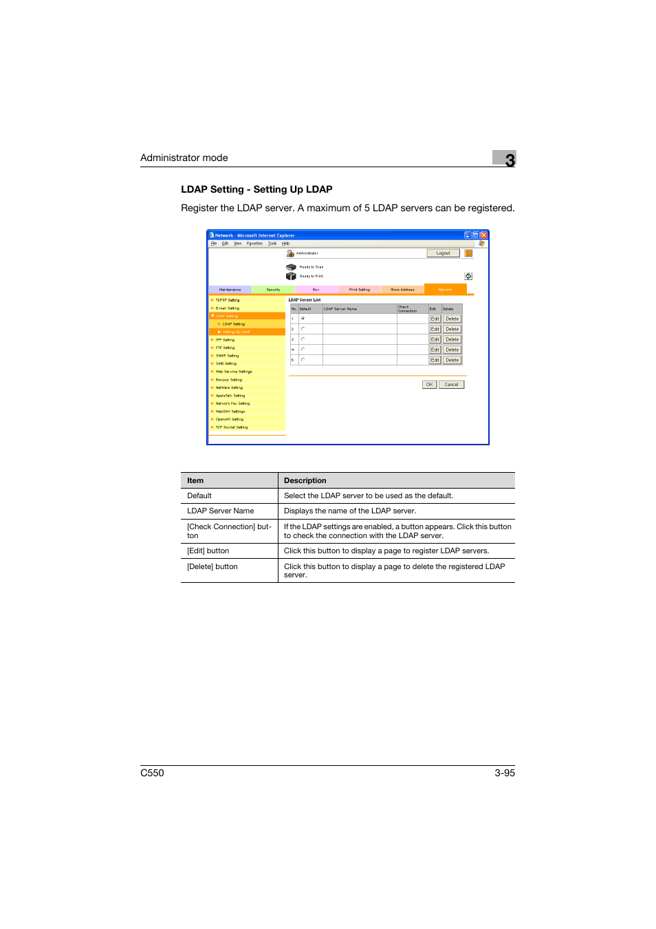 Ldap setting - setting up ldap, Ldap setting - setting up ldap -95 | Konica Minolta bizhub C550 User Manual | Page 202 / 243