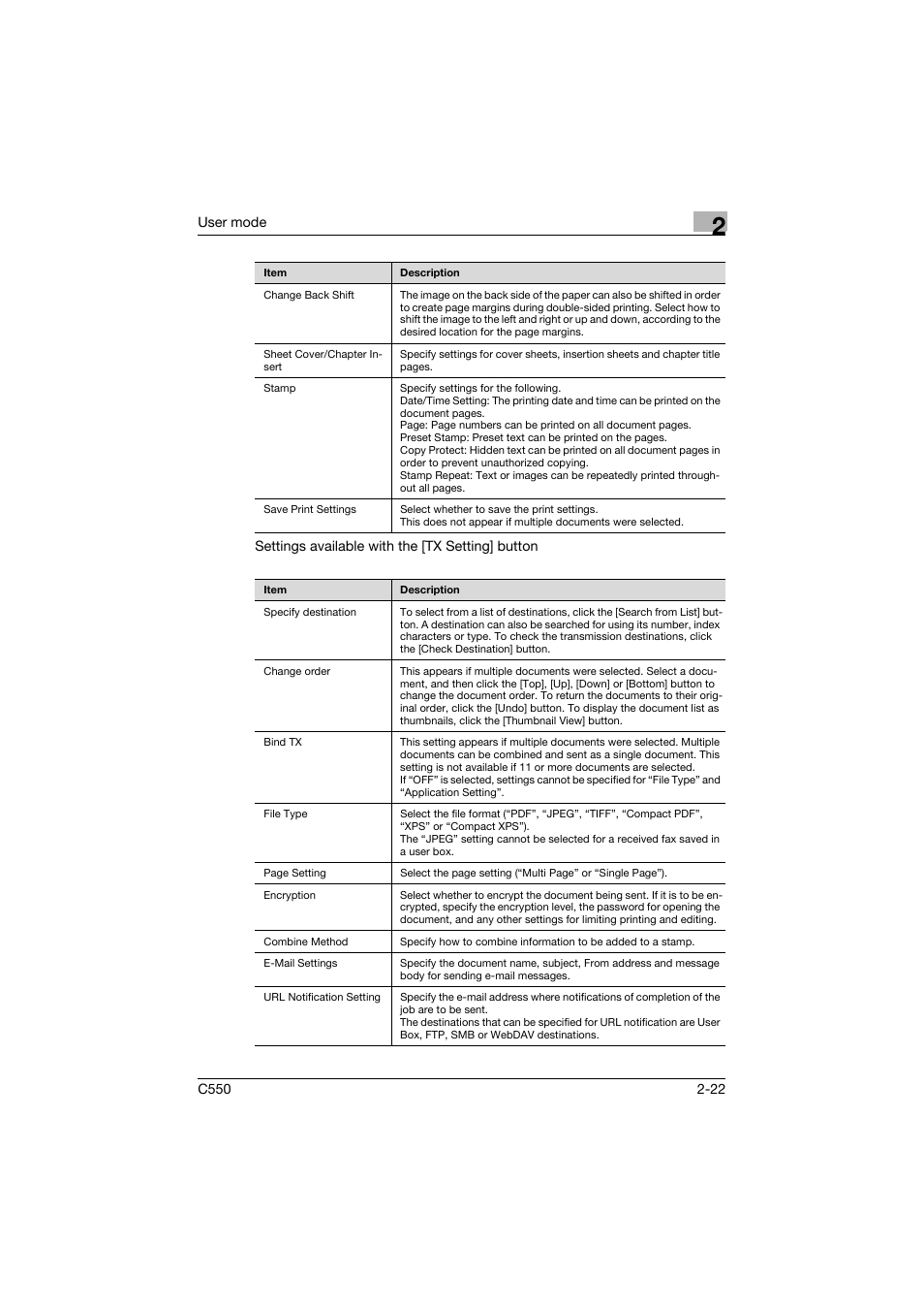 Konica Minolta bizhub C550 User Manual | Page 57 / 243