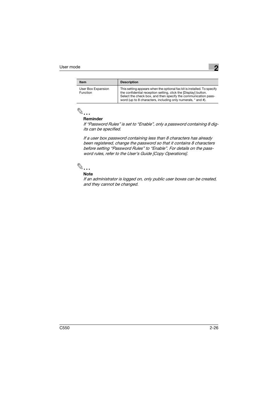 Konica Minolta bizhub C550 User Manual | Page 61 / 243