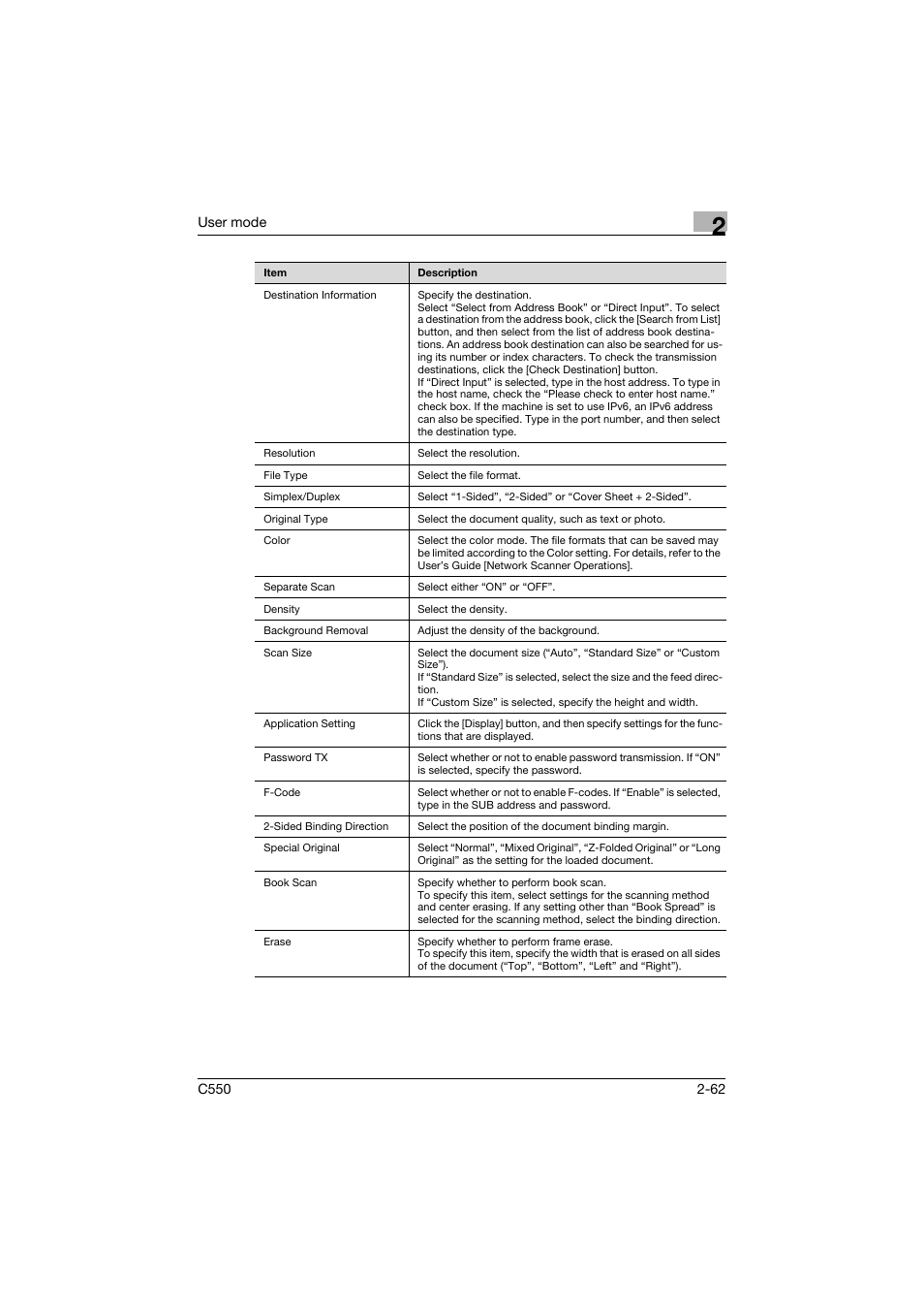 Konica Minolta bizhub C550 User Manual | Page 97 / 243