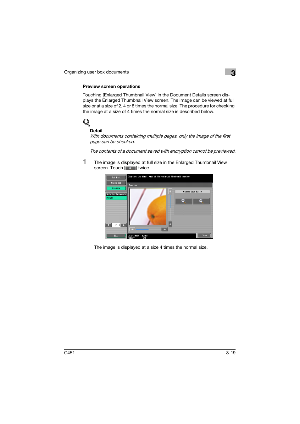 Preview screen operations, Preview screen operations -19 | Konica Minolta bizhub C451 User Manual | Page 134 / 354