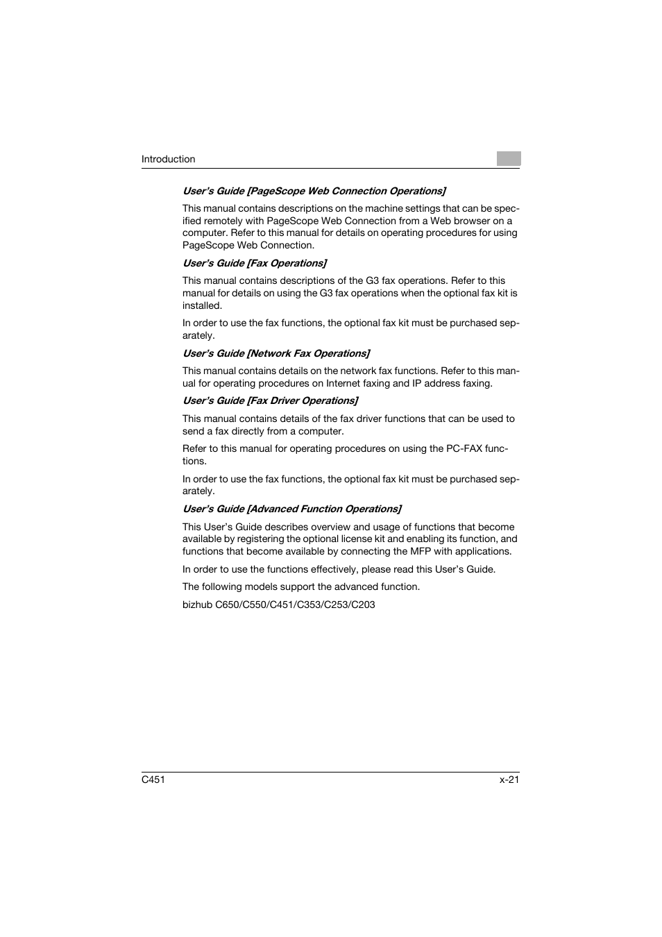 Konica Minolta bizhub C451 User Manual | Page 22 / 354