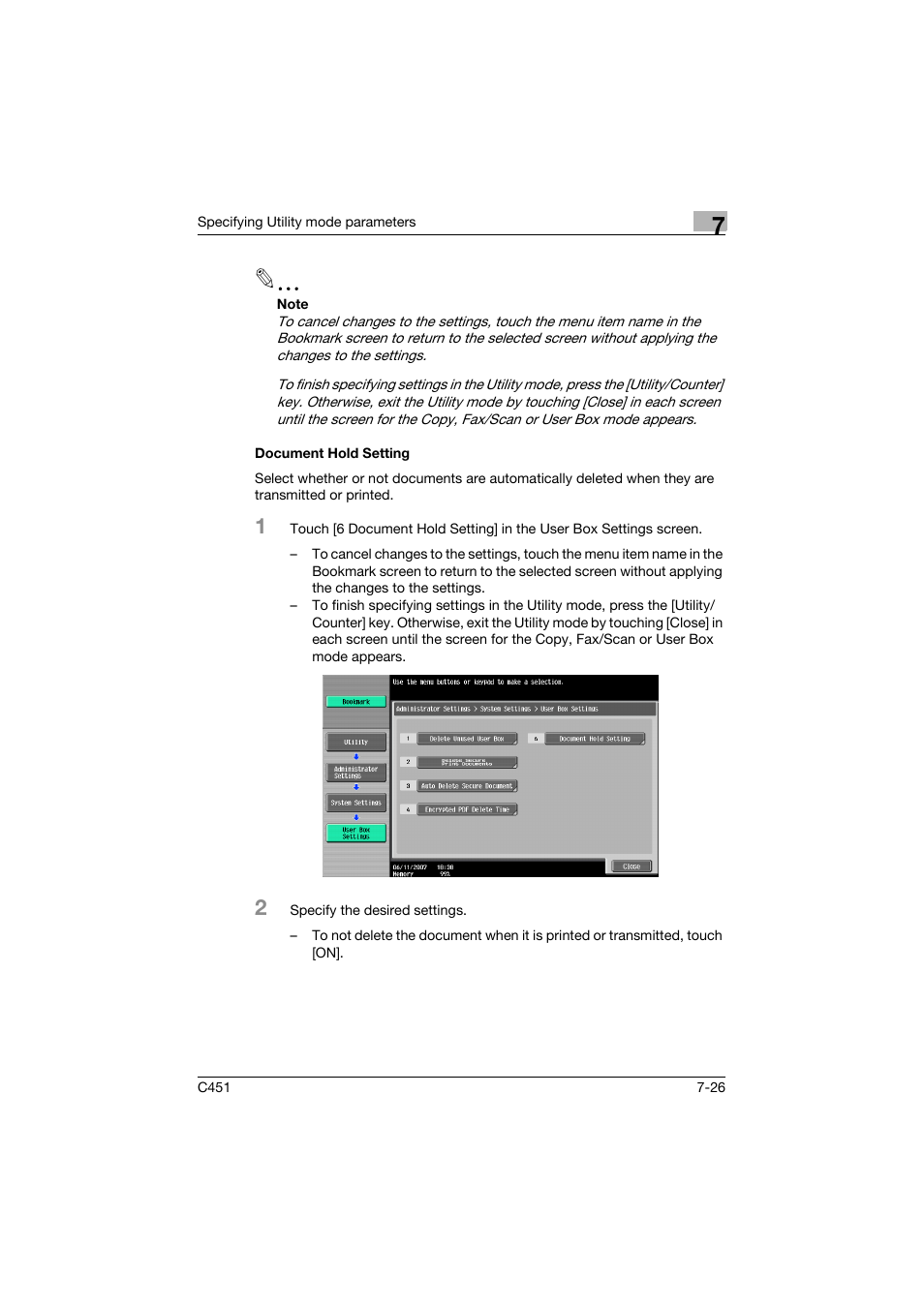 Document hold setting, Document hold setting -26 | Konica Minolta bizhub C451 User Manual | Page 318 / 354