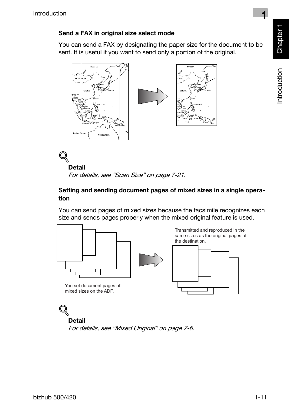 Send a fax in original size select mode | Konica Minolta bizhub 420 User Manual | Page 20 / 346