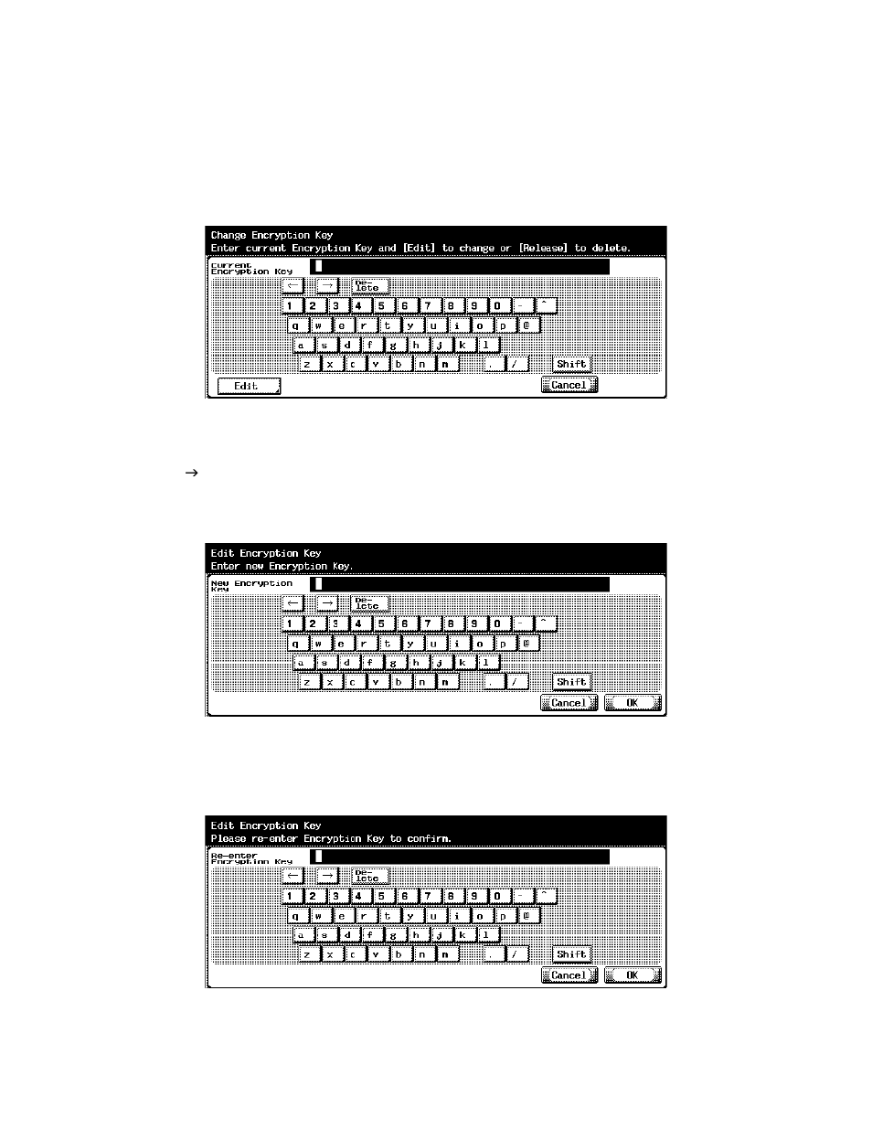 1 changing the encryption key | Konica Minolta bizhub 420 User Manual | Page 11 / 28