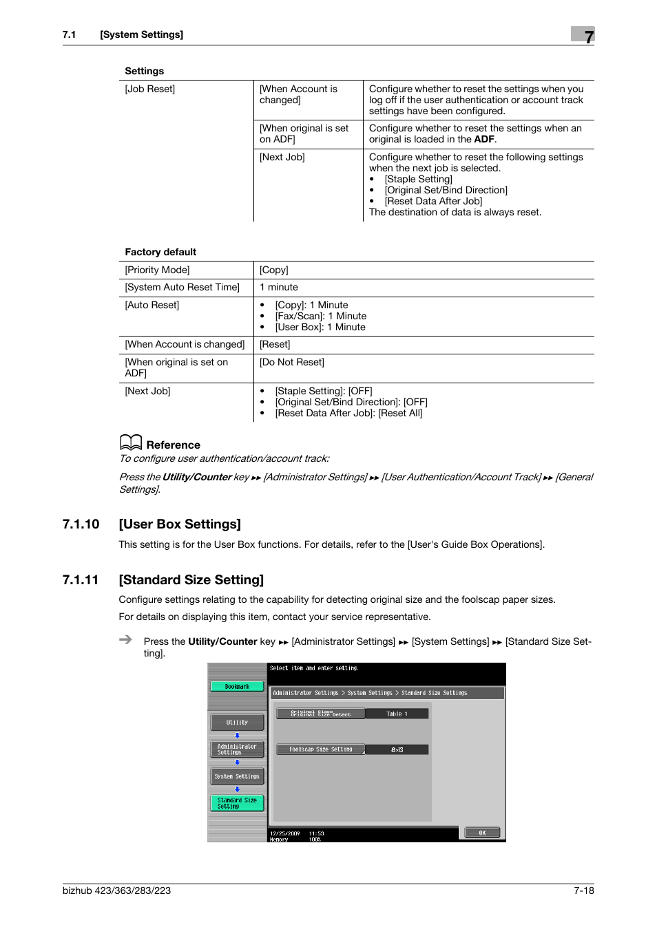 10 [user box settings, 11 [standard size setting, User box settings] -18 | Standard size setting] -18 | Konica Minolta BIZHUB 223 User Manual | Page 150 / 266