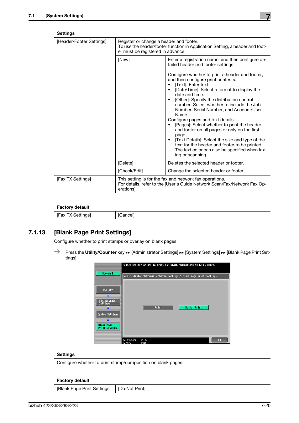 13 [blank page print settings | Konica Minolta BIZHUB 223 User Manual | Page 152 / 266