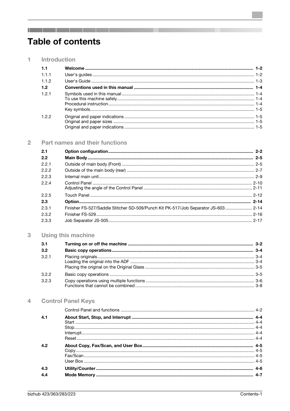 Konica Minolta BIZHUB 223 User Manual | Page 2 / 266