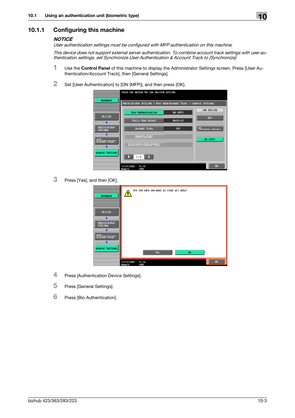 1 configuring this machine, Configuring this machine -3 | Konica Minolta BIZHUB 223 User Manual | Page 209 / 266