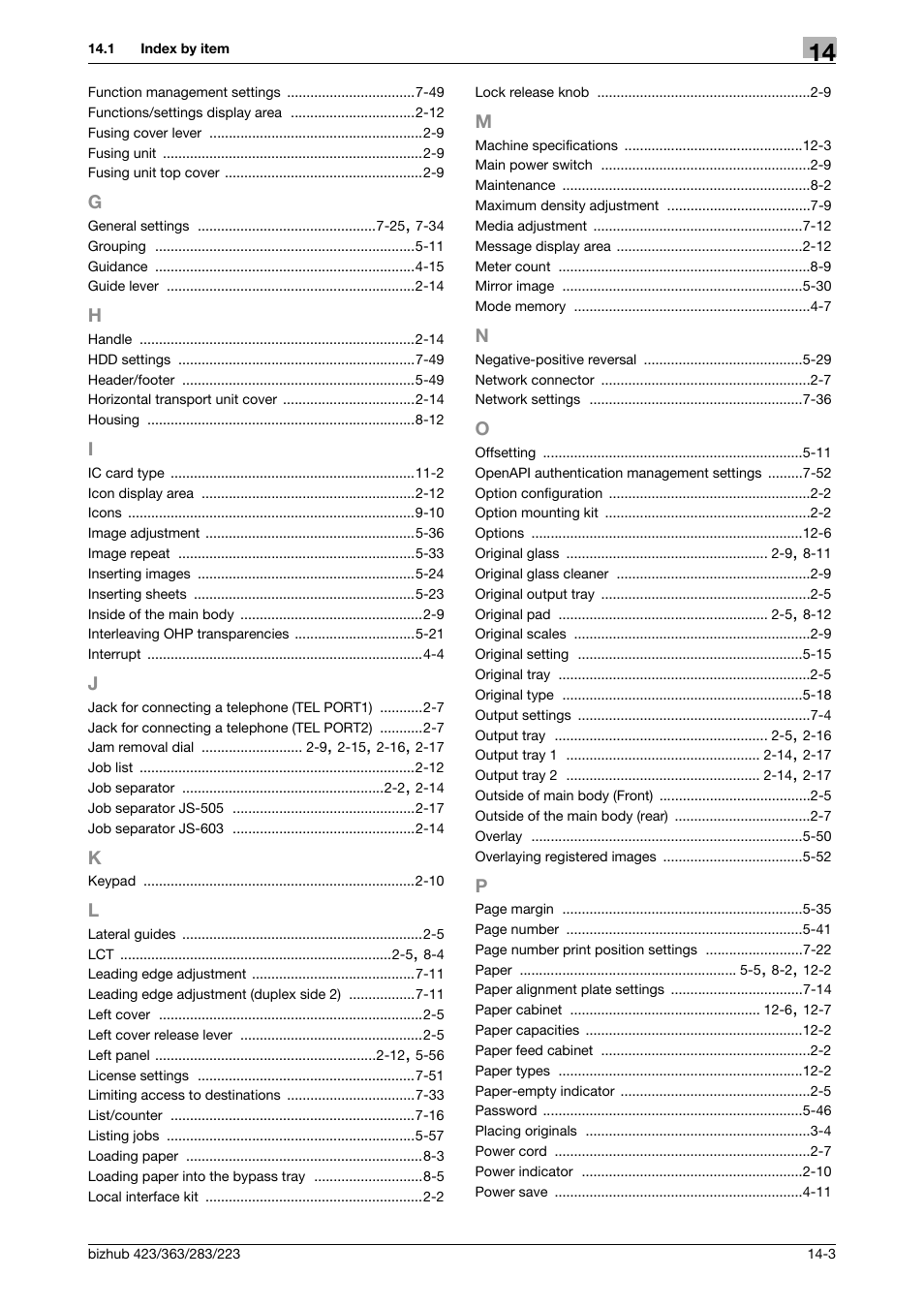 Konica Minolta BIZHUB 223 User Manual | Page 259 / 266