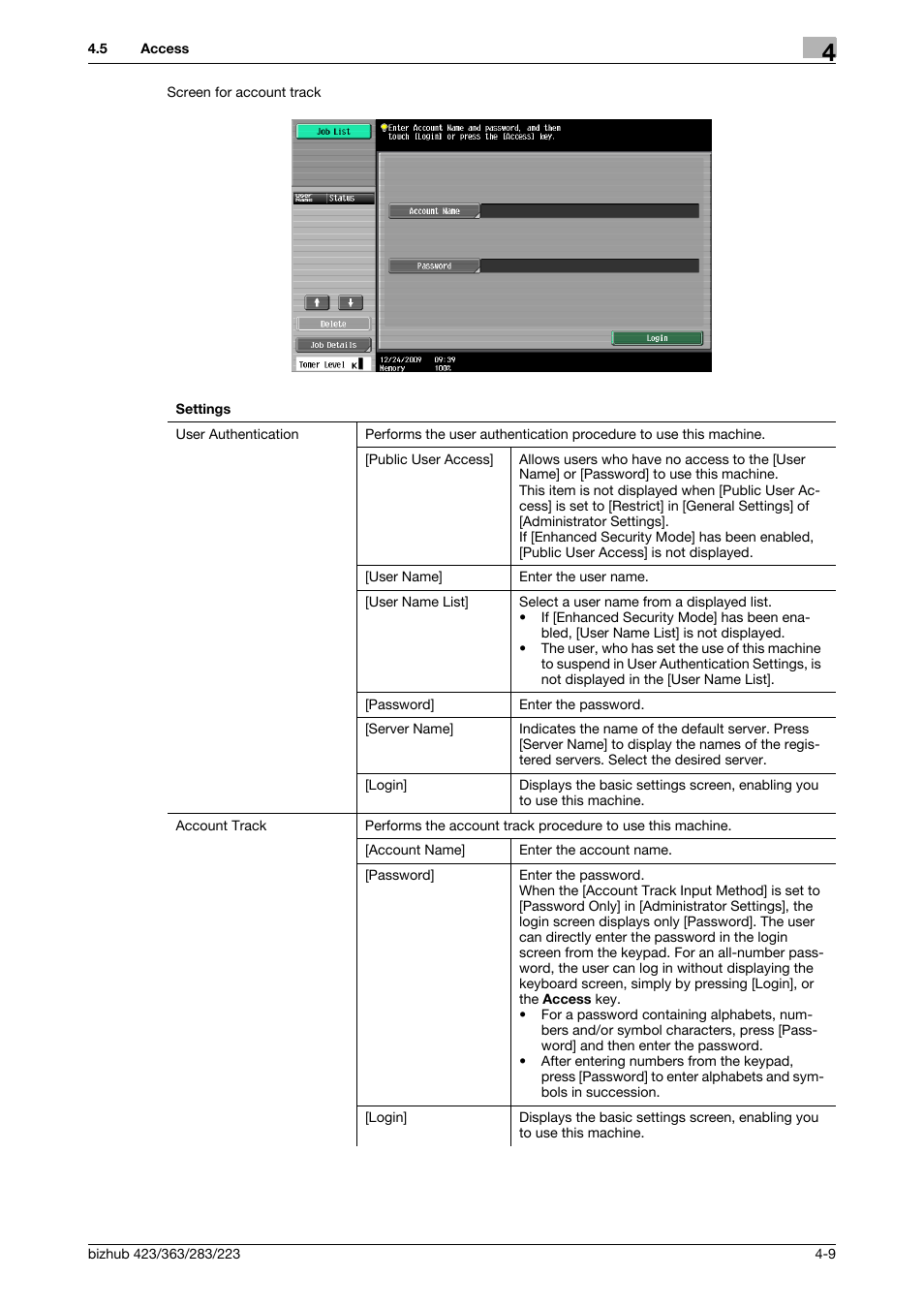 Konica Minolta BIZHUB 223 User Manual | Page 45 / 266