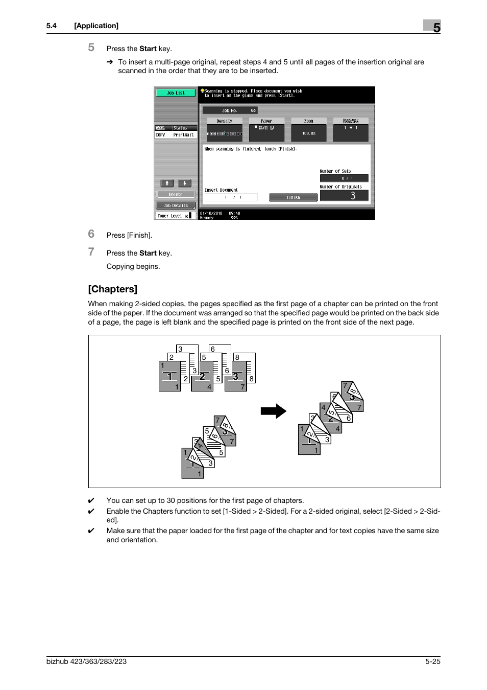 Chapters, Chapters] -25 | Konica Minolta BIZHUB 223 User Manual | Page 81 / 266