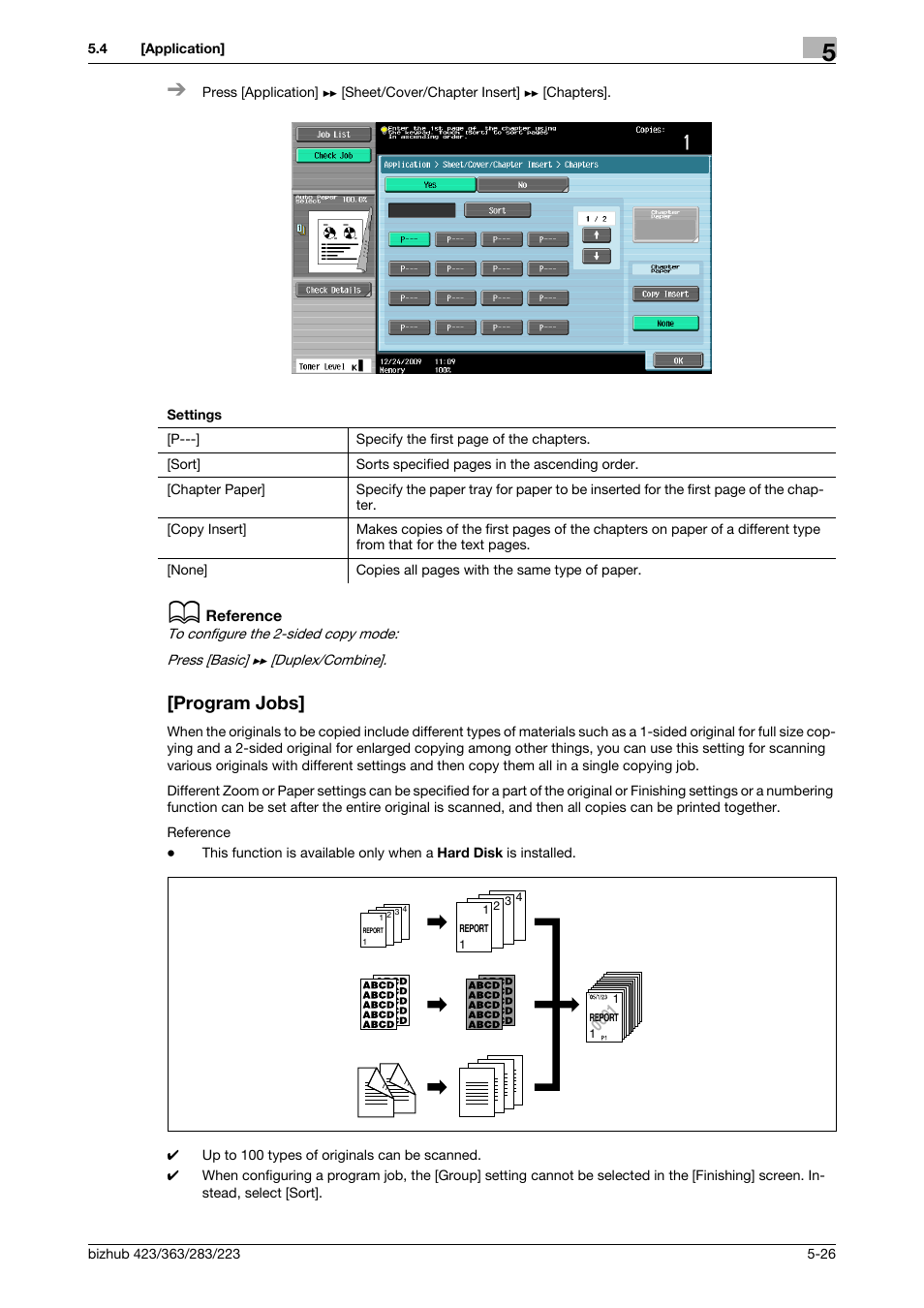 Program jobs, Program jobs] -26 | Konica Minolta BIZHUB 223 User Manual | Page 82 / 266