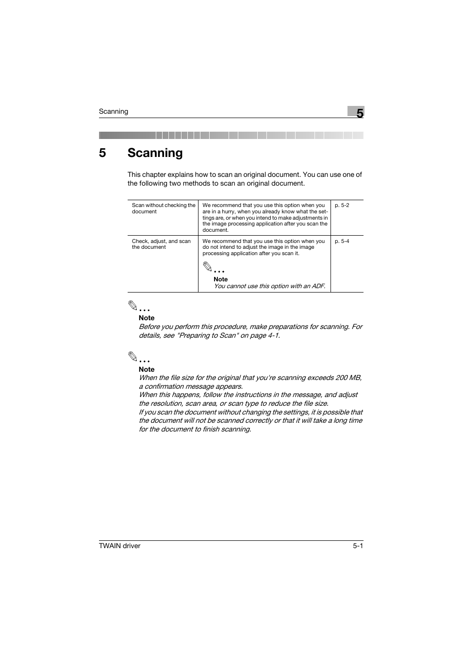 5 scanning, Scanning, 5scanning | Konica Minolta bizhub C754 User Manual | Page 19 / 50