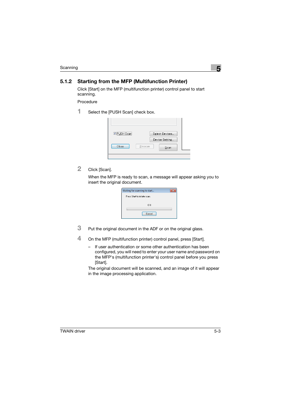 2 starting from the mfp (multifunction printer), Starting from the mfp (multifunction printer) -3 | Konica Minolta bizhub C754 User Manual | Page 21 / 50
