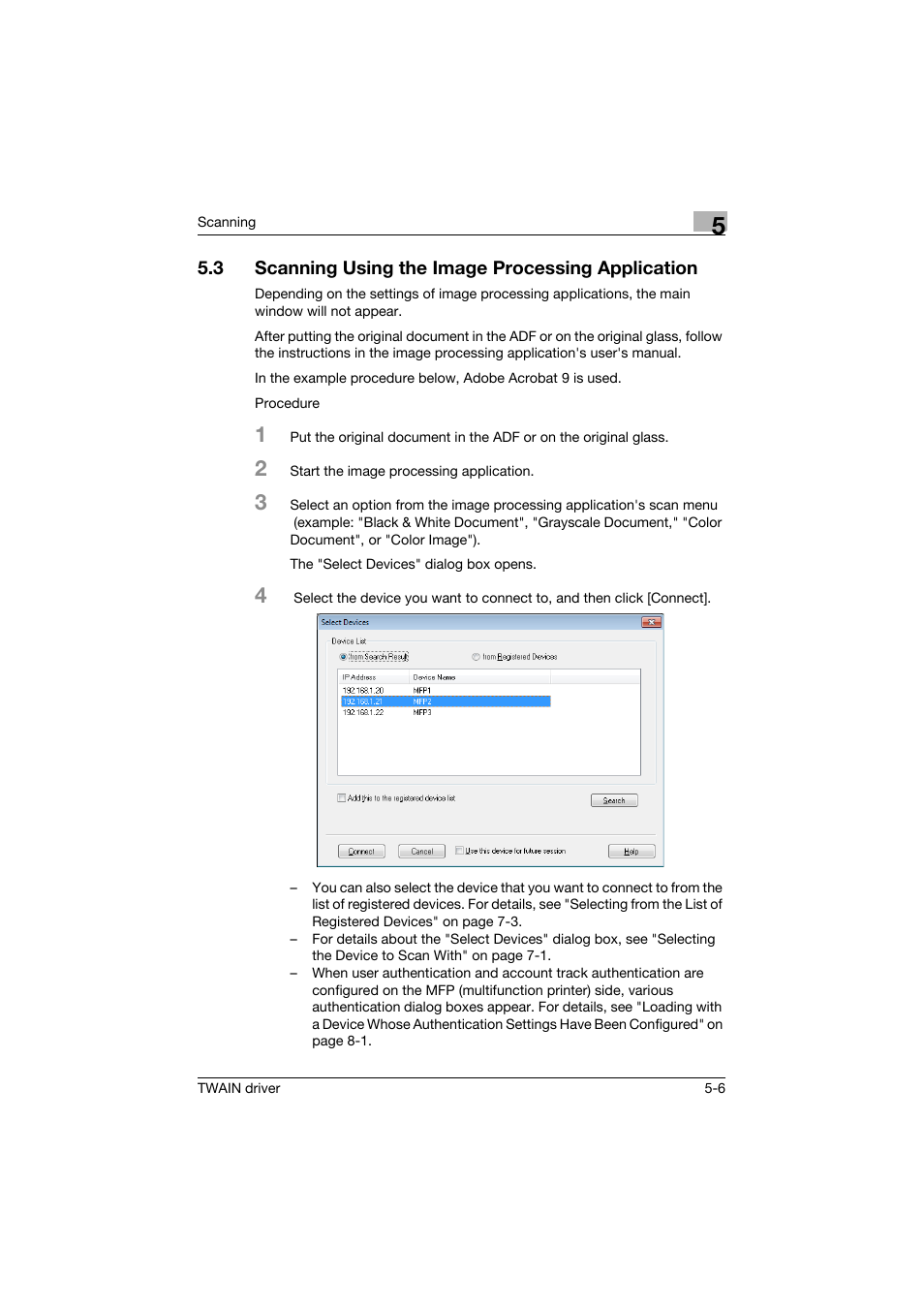 3 scanning using the image processing application, Scanning using the image processing application -6 | Konica Minolta bizhub C754 User Manual | Page 24 / 50